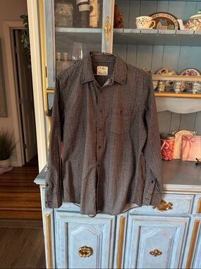 PD&C Men's Black Micro-Pattern Long-Sleeve Button-Down Shirt